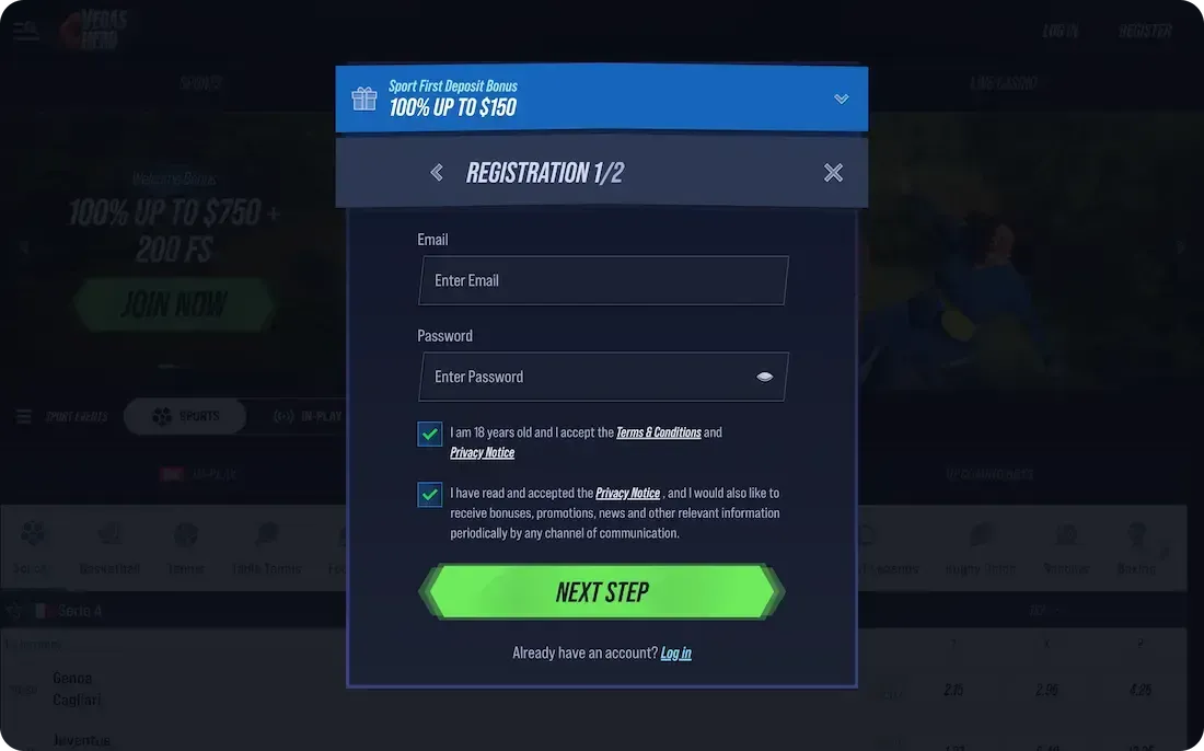 vegashero casino registration