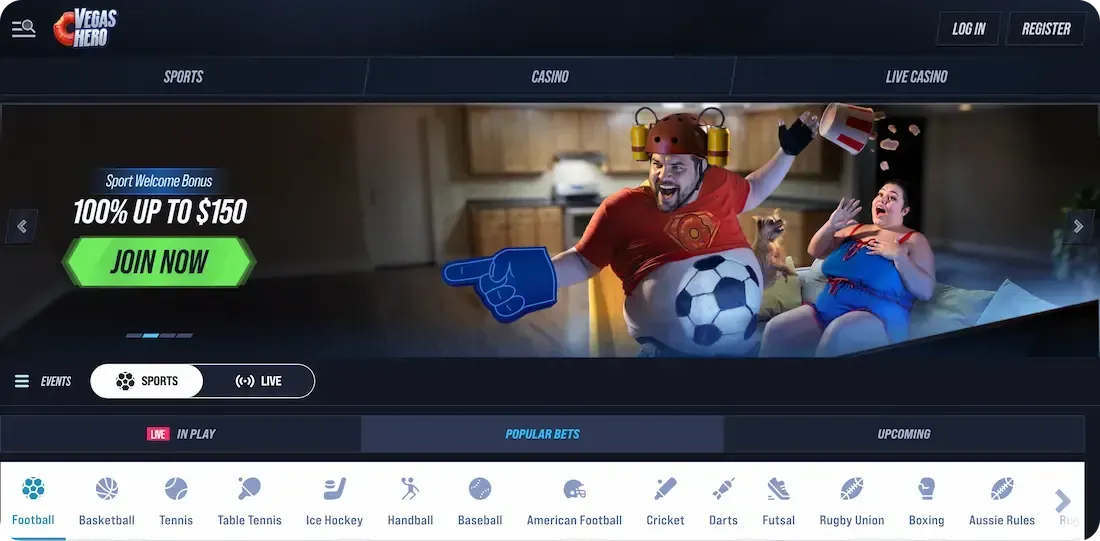 vegashero casino site